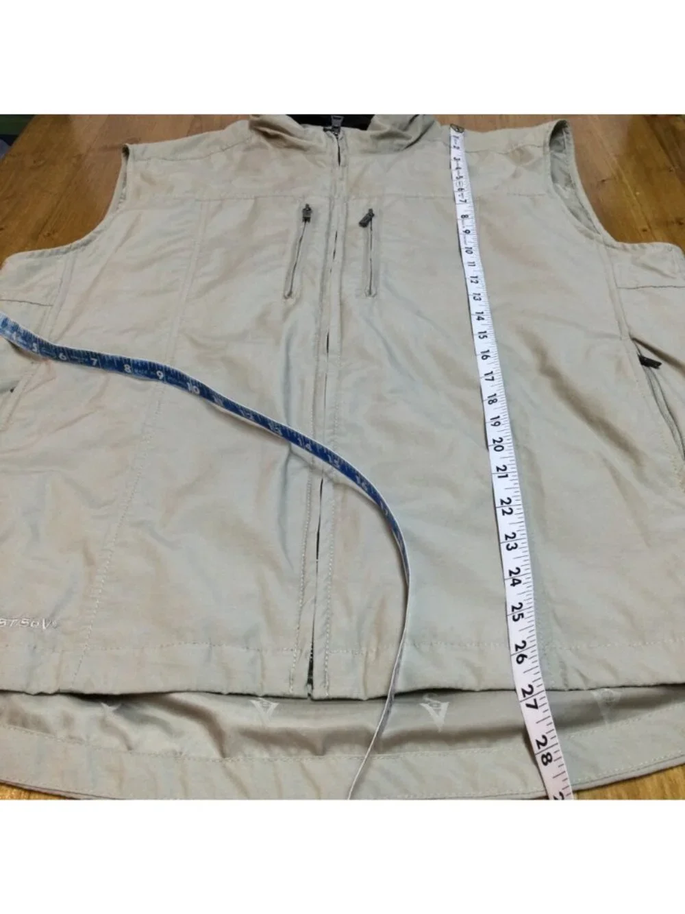 SCOTTeVEST Mens Beige Travel Vest Pockets Gorpcore Utility Tactical Outdoor